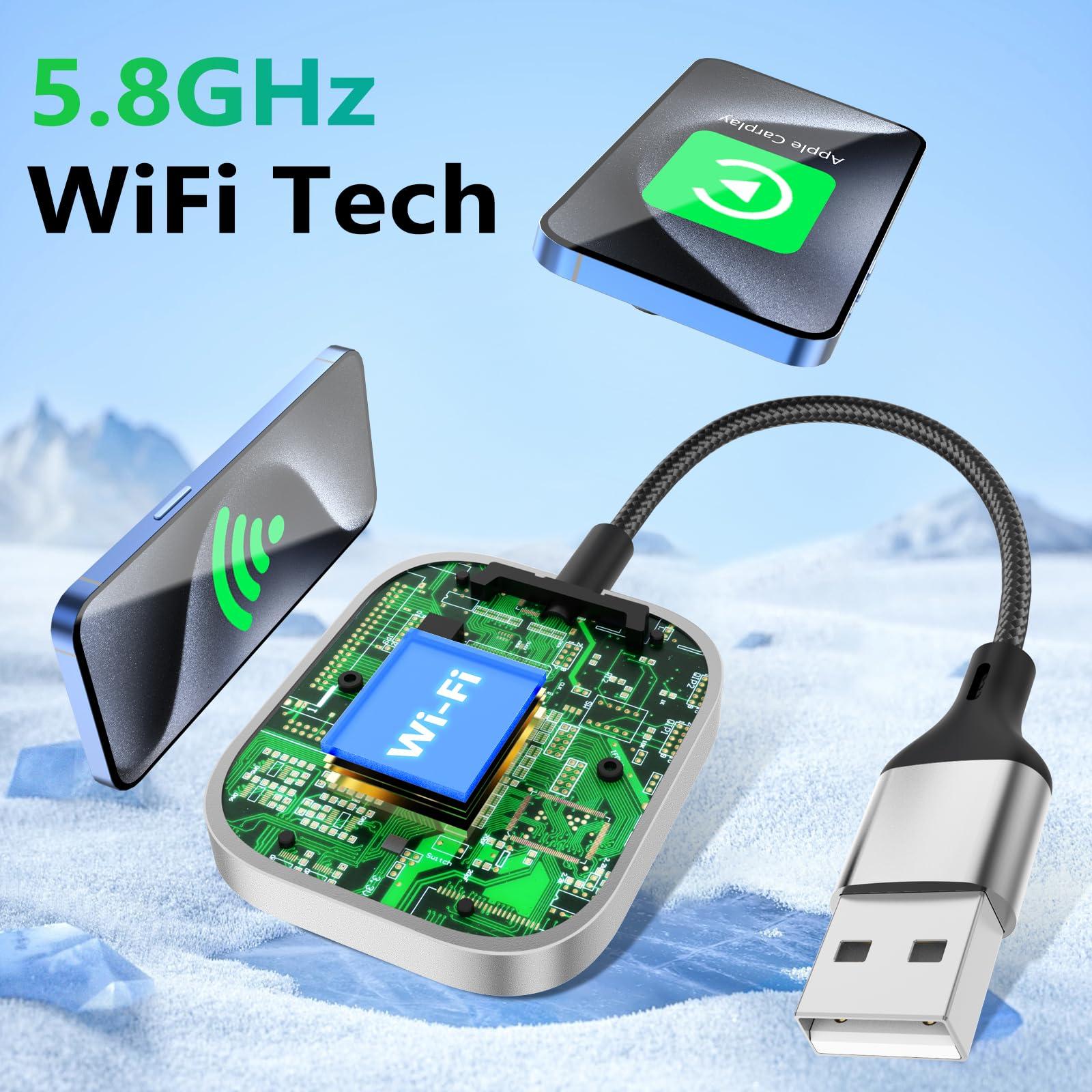 Baberson L Wireless CarPlay Adapter for iPhoneConvert Wired to Wireless Apple CarPlay AdapterMini Sizefor Cars with Built-in Car PlayStable and Fast Connection