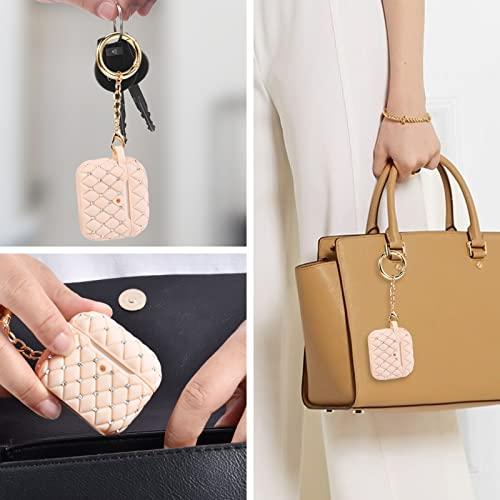 WorryFree Gadgets Worryfree Gadgets Case Compatible with AirPods 3 Case Generation 3 Bling Rhinestone Cover for Women TPU Protective Shockproof Case with Keychain for AirPod 3 Charging Case, Pink