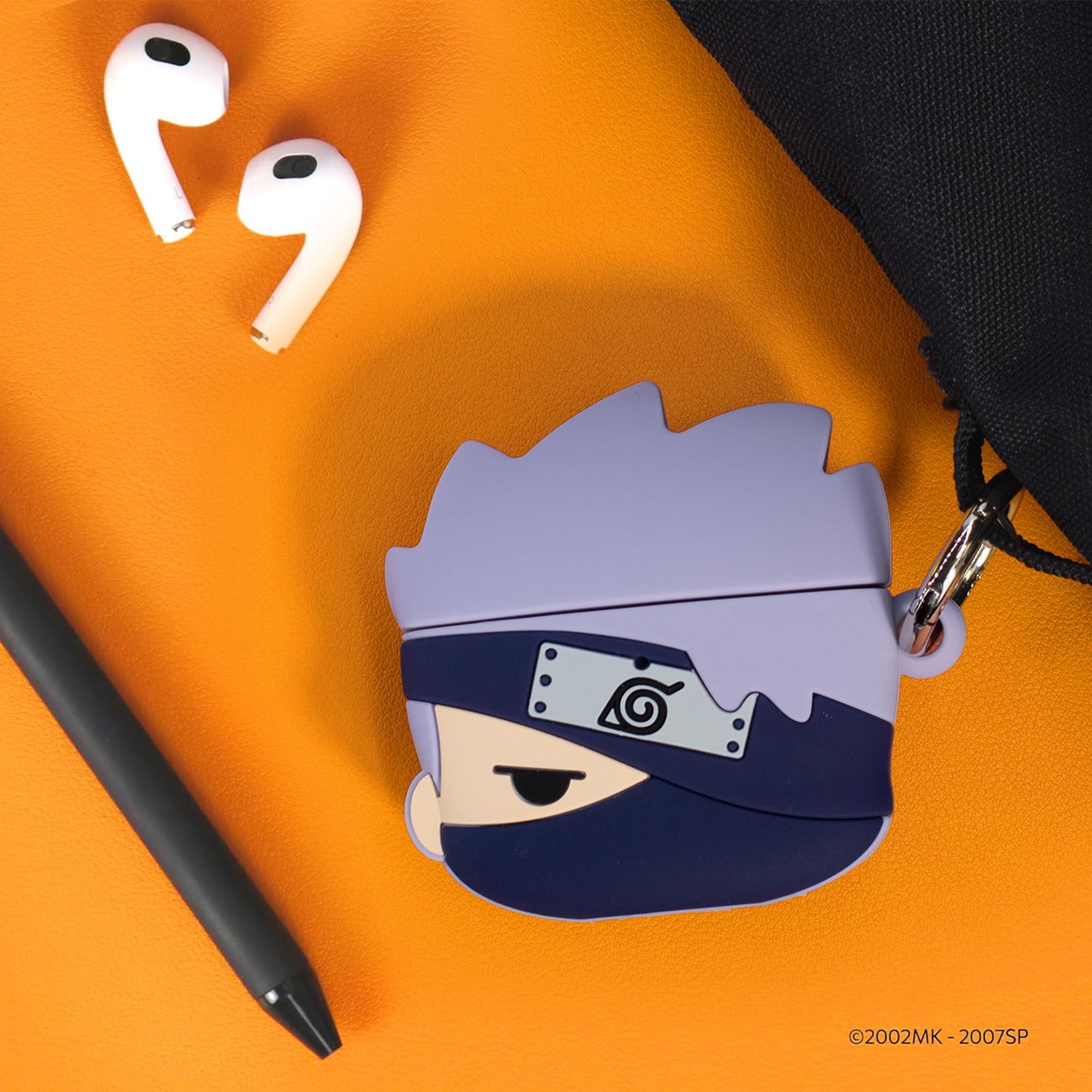 iFace iFace Naruto Shippuden Anime Figure AirPods Case Compatible with AirPods Pro and Pro 2 Silicone Protective Cover [Carabiner Clip Included] [Wireless Charging Compatible] Kakashi