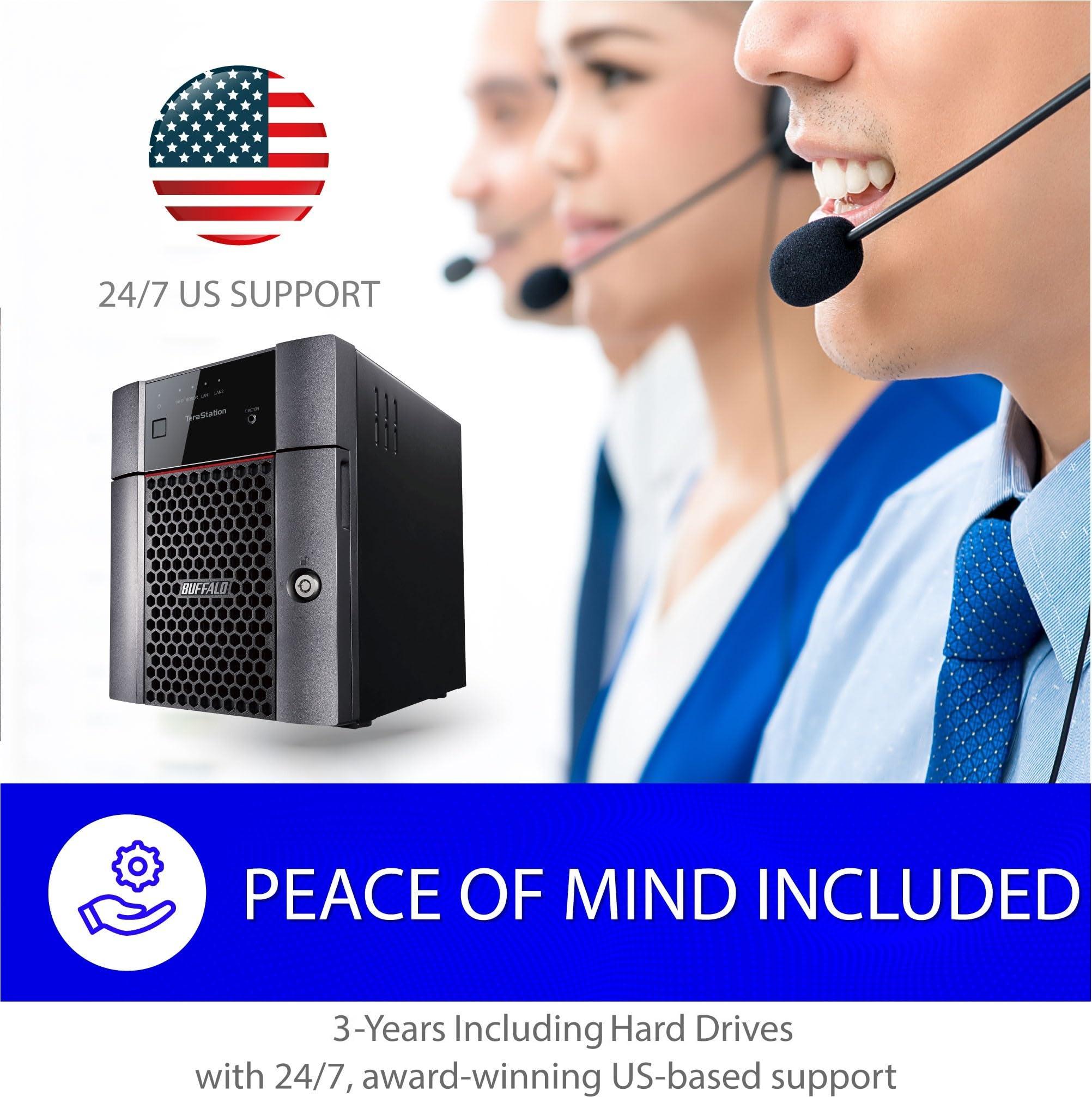 BUFFALO BUFFALO TeraStation Essentials 4-Bay Desktop NAS 8TB (4x2TB) with HDD Hard Drives Included 2.5GBE / Computer Network Attached Storage/Private Cloud/NAS Storage/Network Storage/File Server