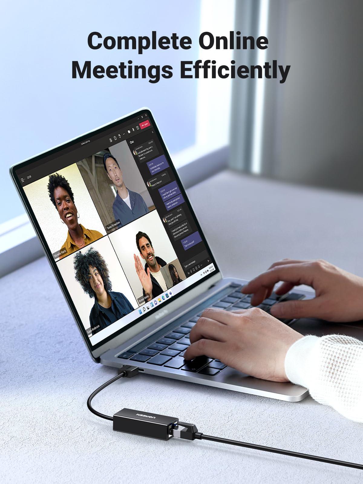 UGREEN UGREEN USB to Ethernet Adapter, 1000Mbps Ethernet Adapter with USB 3.0, Driver Free, RJ45 LAN Network Adapter Compatible with Nintendo Switch, Laptop, PC, MacBook, Windows, macOS, Linux