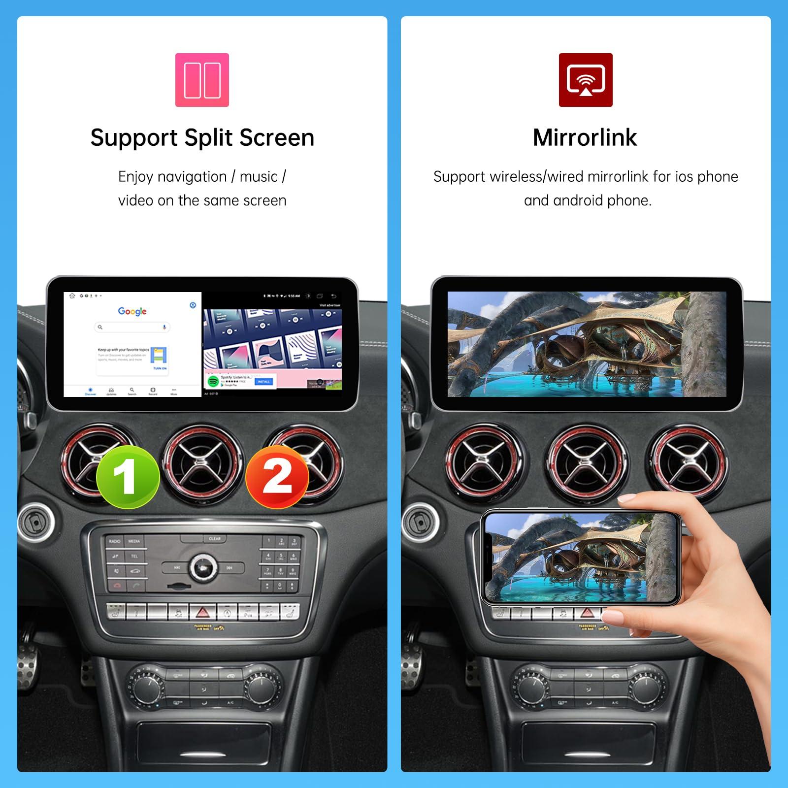 Road Top Road Top Android 13 Car Radio Touchscreen 12.3" Car Stereo for Mercedes Benz C GLC GLA CLA Class W205 X156 C117 2015-2018 Year NTG5.0, Support Wireless Carplay, Android Auto, Camera, Mirrorlink