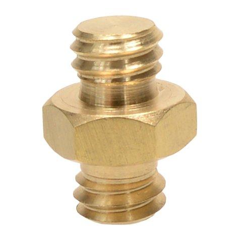 Foto&Tech Foto&Tech Brass Spigot 3/8" Male to 3/8" Male Threaded Screw Adapter with Hex Nut Center
