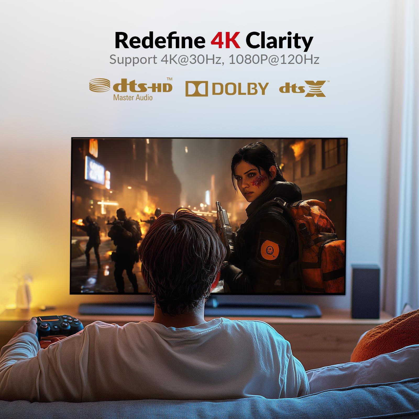 v AV Access AV Access 4K HDMI KVM Extender, 120m/394ft Over Ethernet Cat5e/6, 1080P@120Hz, 3X USB 2.0 Ports, Zero-Latency, Plug and Play, KVM Webcam Extender for Gaming, Data Centers & Classrooms