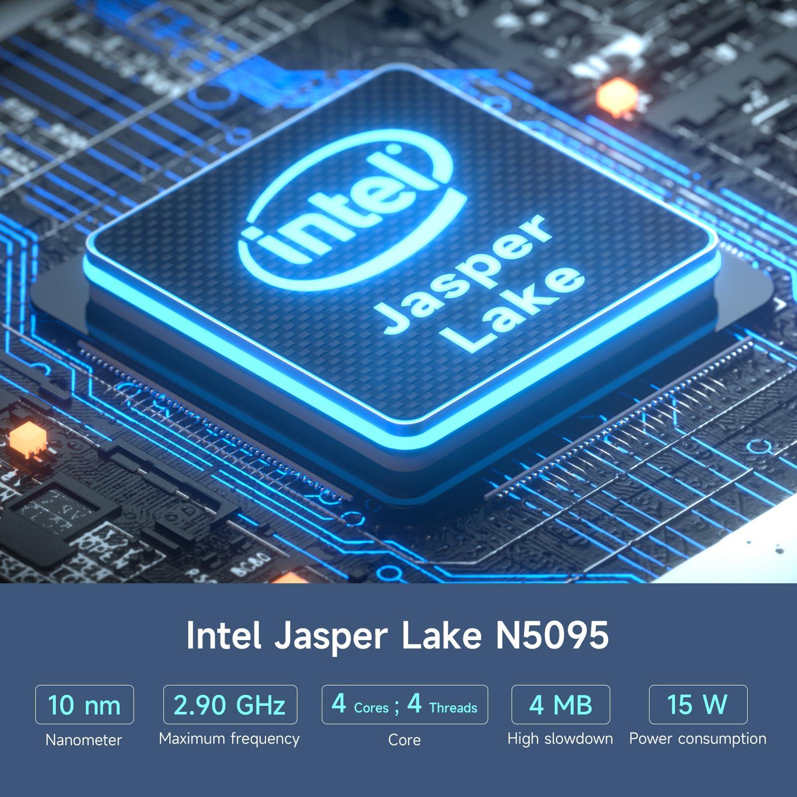 Bmax Bmax B3 Mini PC, Intel N5095(Up to 2.9GHz), 8GB DDR4 RAM/256GB SSD, Mini Desktop Computer 4K Dual Screen Display Push-Pull Cover WiFi5/Dual HDMI/USB 3.0/BT4.2 Micro Pc Mini Computer