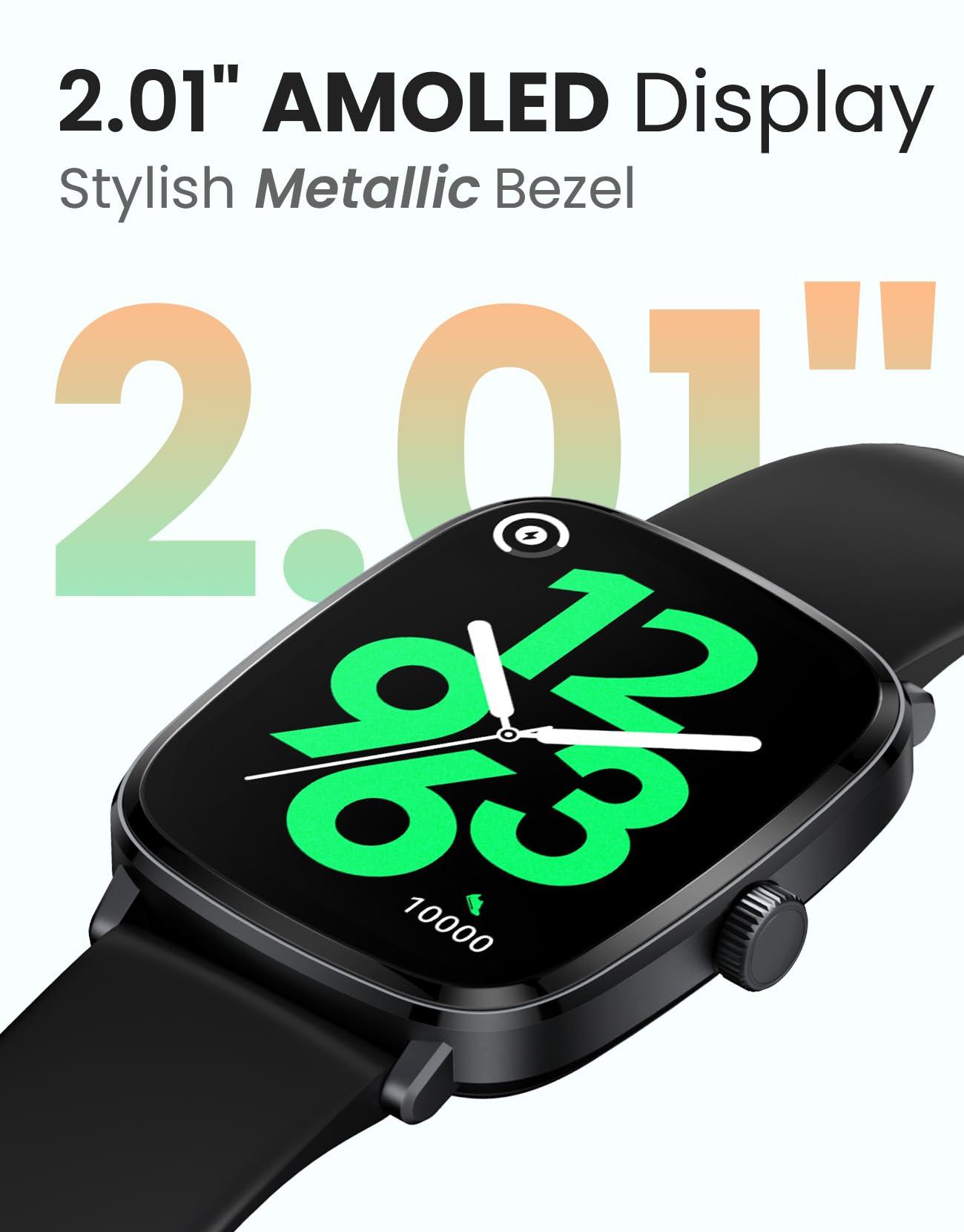 HAYLOU HAYLOU RS5 Smart Watch for Men Women,2.01" AMOLED Display Smartwatch with Bluetooth Call(Answer/Make),Two Straps,Fitness Tracker with 150 Sport Modes,IP68,Compatible with iOS and Android