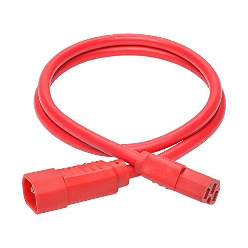 Tripp Lite Tripp Lite 3ft Heavy Duty Computer Power Extension Cord 15A, 14 AWG, C14 to C15, Red 3'(P018-003-ARD)