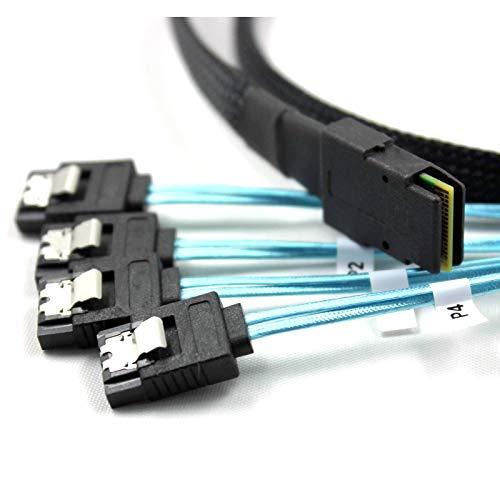 JacobsParts JacobsParts Mini SAS to 4-SATA SFF-8087 Multi-Lane Forward Breakout Internal Cable, 3.3 Feet