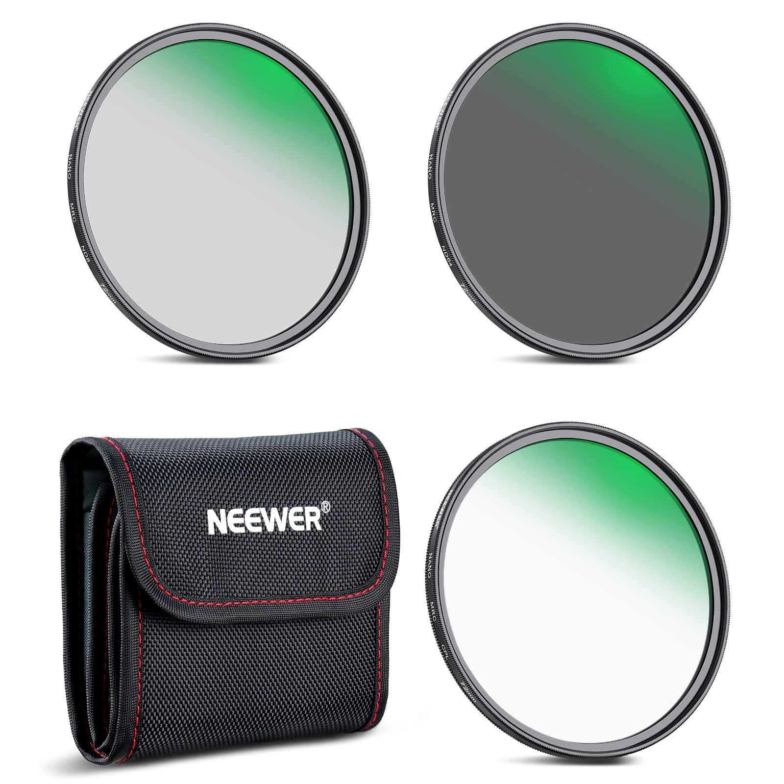 NEEWER NEEWER 72mm Lens Filter Kit ND8 ND64 CPL Filter Set, Neutral Density+Circular Polarizer Filter Kit with 30 Layers Nano Coating/HD Optical Glass/Water Repellent/Scratch Resistant/Ultra Slim/Filter Bag