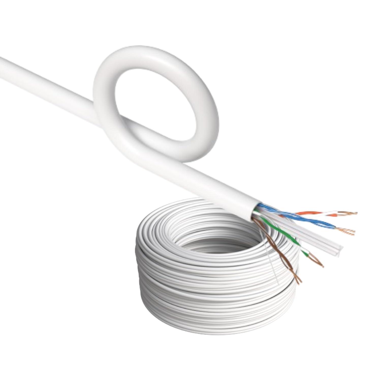 SATMAXIMUM SATMAXIMUM 1000ft CAT6 CMR Riser Ethernet Cable, Solid CCA 23AWG UTP Network Wire, 550MHz, High-Speed LAN, Bulk for RJ45 Connections, Ideal for Vertical Installations - White