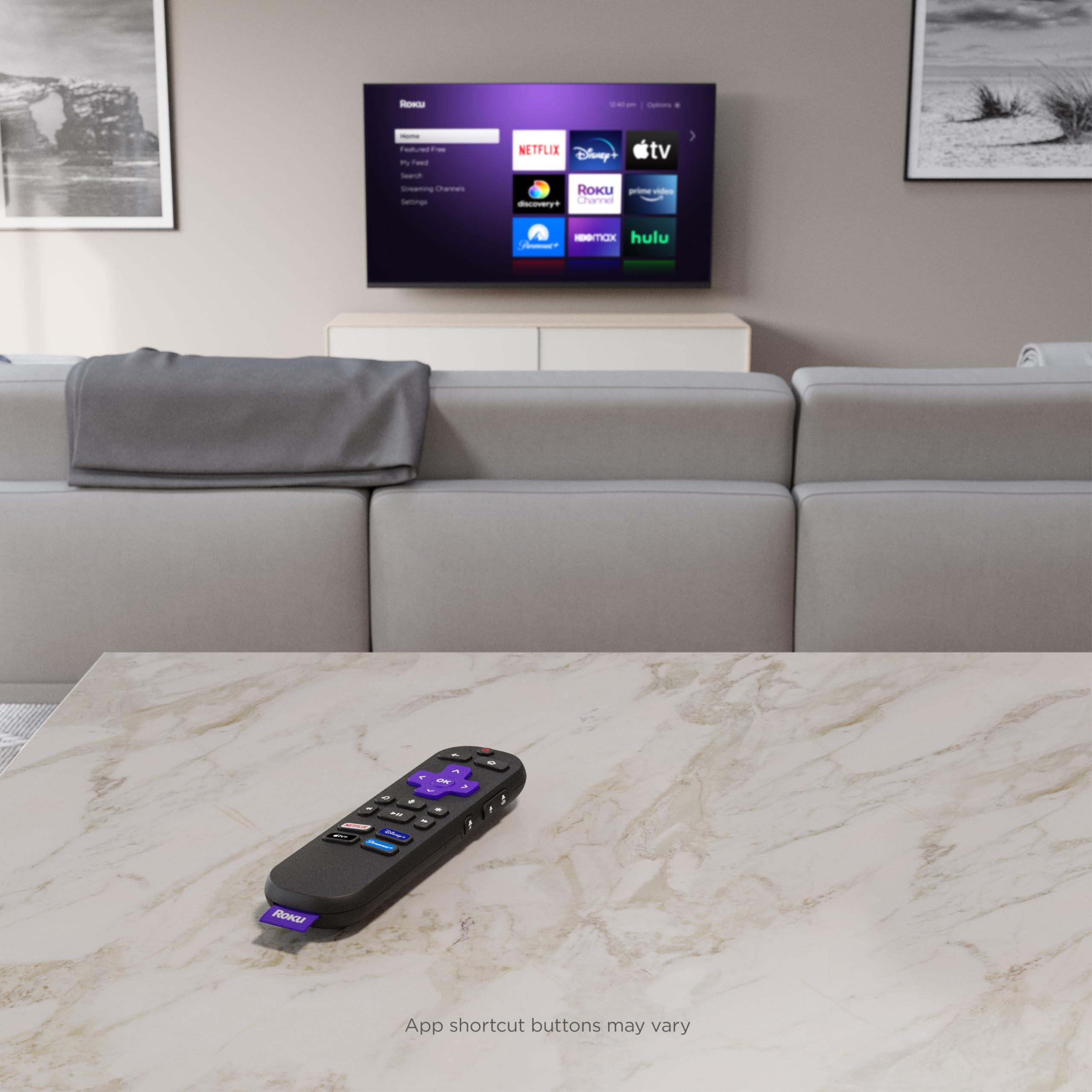 Roku Roku Voice Remote | TV Remote Control with Voice Control, TV Controls, Simple Setup, & Pre-Set App Shortcuts - Replacement Remote Compatible with Roku TV, Roku Players, & Roku Audio
