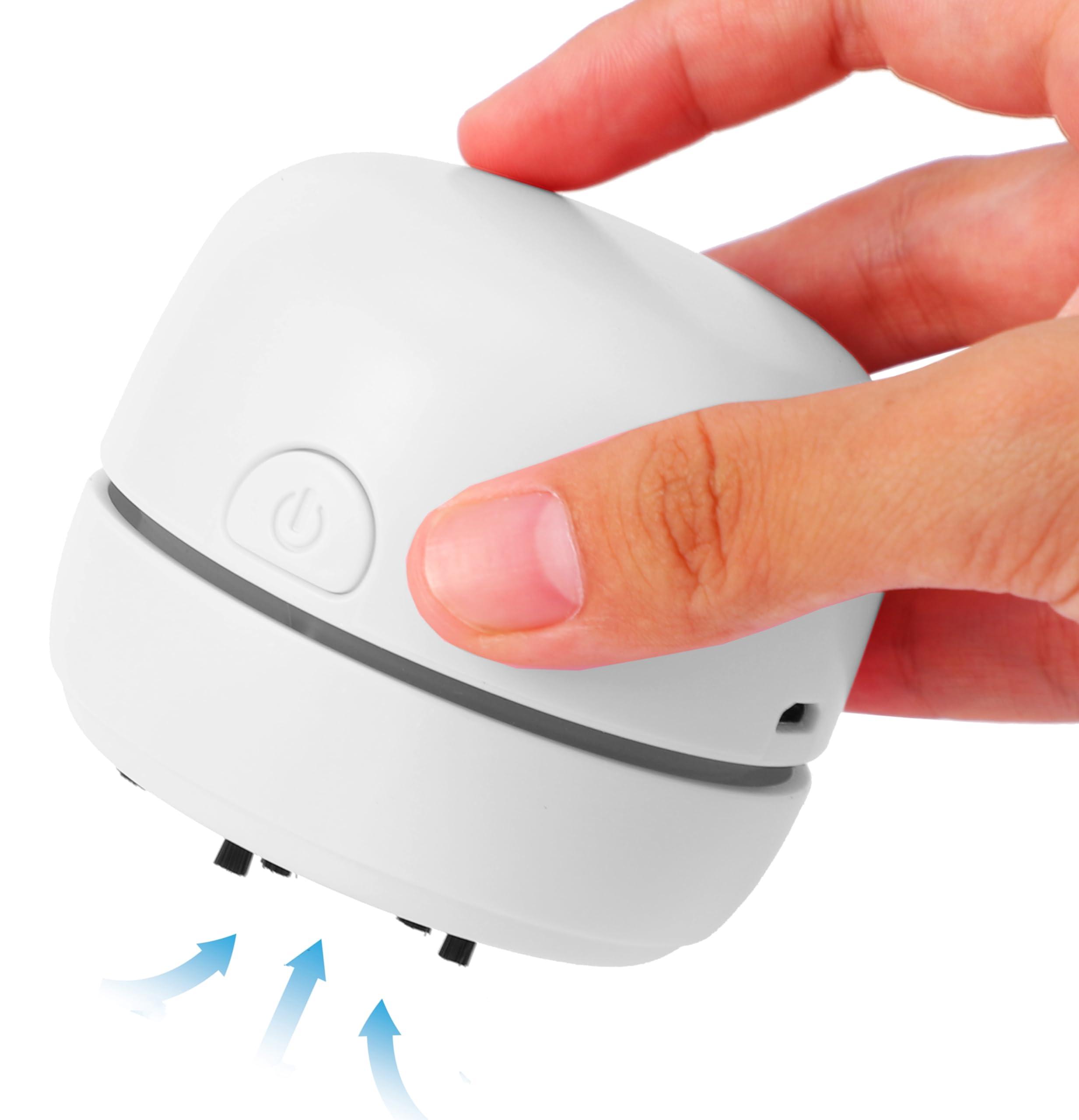 GSHLGAO GSHLGAO Desktop Vacuum Cleaner USB Charging with Vacuum Nozzle Cleaning Brush, cuteofficedeskaccessories Detachable Design & Portable Mini Table Dust Vaccum Cleaner Crumbs,