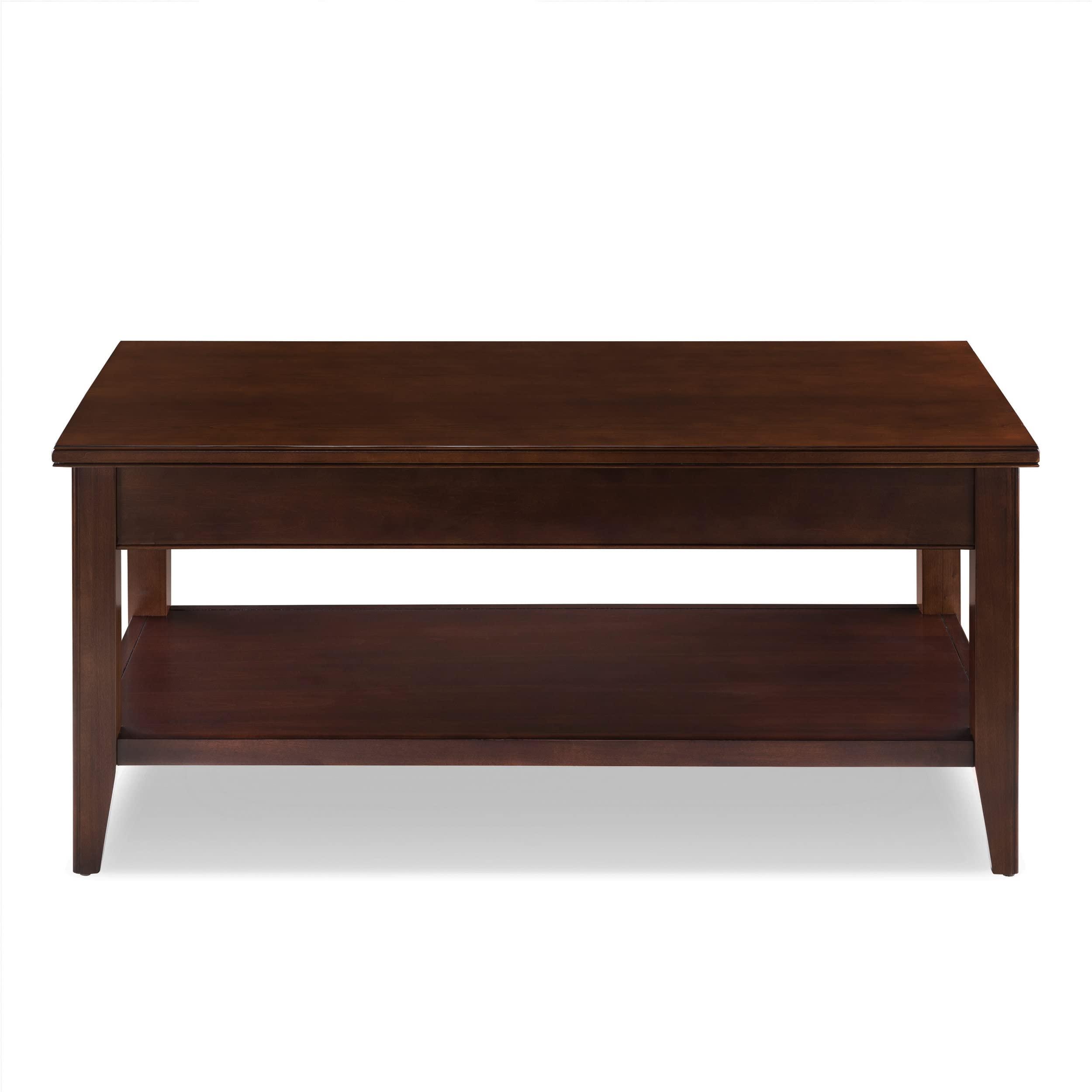 Leick Home Leick Home 10504 Laurent Two Drawer Coffee Table with Shelf, Chocolate Cherry