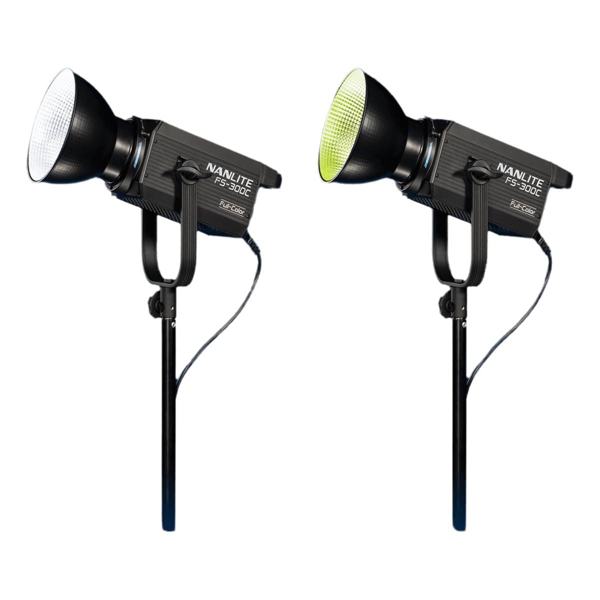 NANLITE NANLITE FS-300C 300w RGB Studio Spotlight, 2700K-7500K, APP Control,Led Video Light Bowens Mount for Photography, Videography,Live Streamer,Content Creation