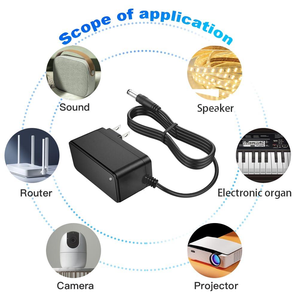 MTDZKJG 6V 2A Power Supply Adapter AC 100-240V to DC 6Volt 2Amp 1A Transformer Power Cord with 5.5 x 2.5mm/2.1mm DC Plug for Humidifier, Blood Pressure Monitor