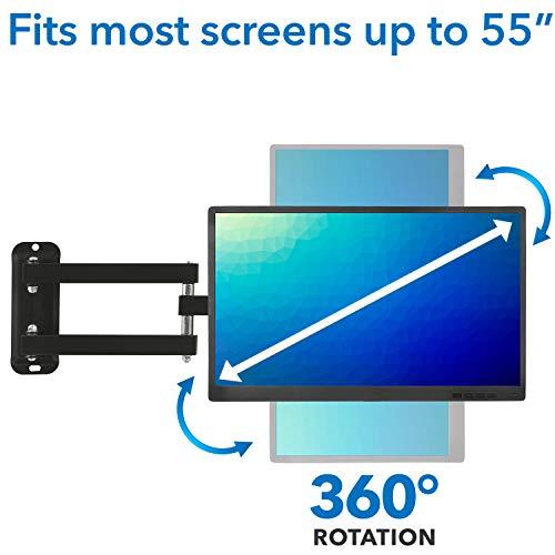 Mount-It! Mount-It TV Wall Mount Full Motion LCD, LED 4K TV Swivel Bracket for 23-55 inch Screen Size, Compatible with VESA 400x400, 66 lbs Capacity (MI-2065L), Black