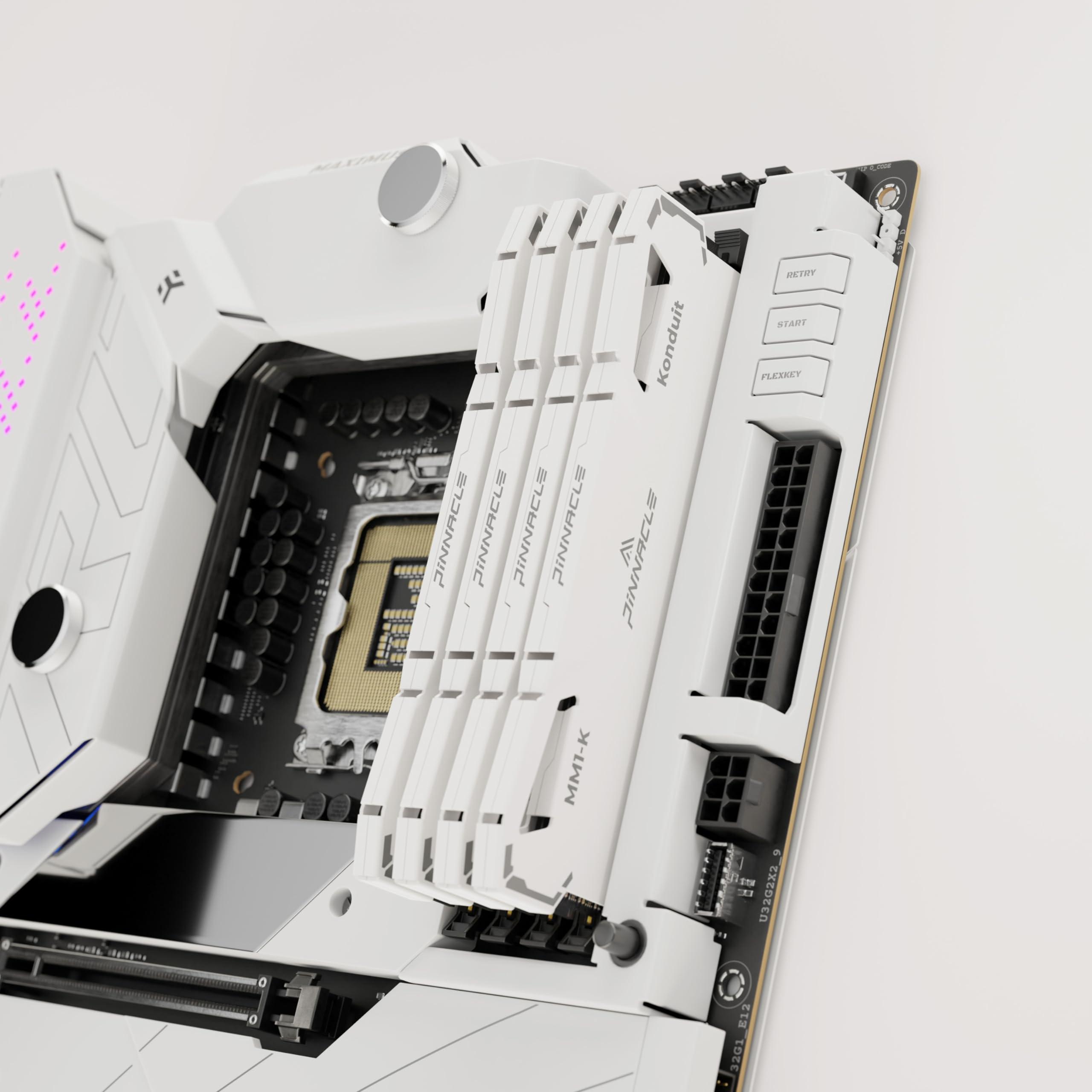 Timetec Timetec Pinnacle Konduit 32GB KIT(2x16GB) DDR4 3200MHz PC4-25600 CL16-18-18-38 XMP2.0 Overclocking 1.35V Dual Rank Compatible for AMD and Intel Desktop Gaming PC Memory Module - White