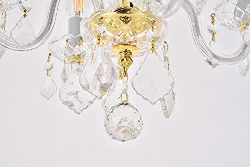 Elegant Lighting Elegant Lighting 7804D15G/RC Transitional Pendant, Gold Finish