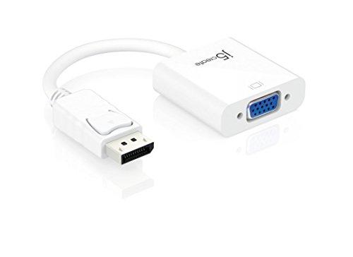 j5create j5create DisplayPort to VGA Adapter- 4K 1080p @ 60 Hz | 1.62 Gbps and 2.7 Gbps | Compatible with Apple iMac or MacBook, PC, HDTV, Projectors and More