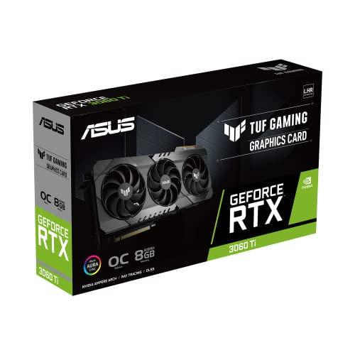 ASUS ASUS TUF Gaming NVIDIA GeForce RTX 3060 Ti OC Edition Graphics Card (PCIe 4.0, 8GB GDDR6X, HDMI 2.1, DisplayPort 1.4a, Dual Ball Fan Bearings, Military-Grade Certification, GPU Tweak III)