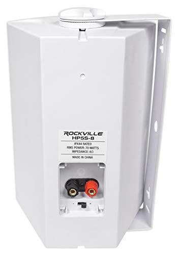 Rockville (2) Rockville HP5S-8 5.25" Outdoor/Indoor Home Theater Speakers w/Swivel Bracket White