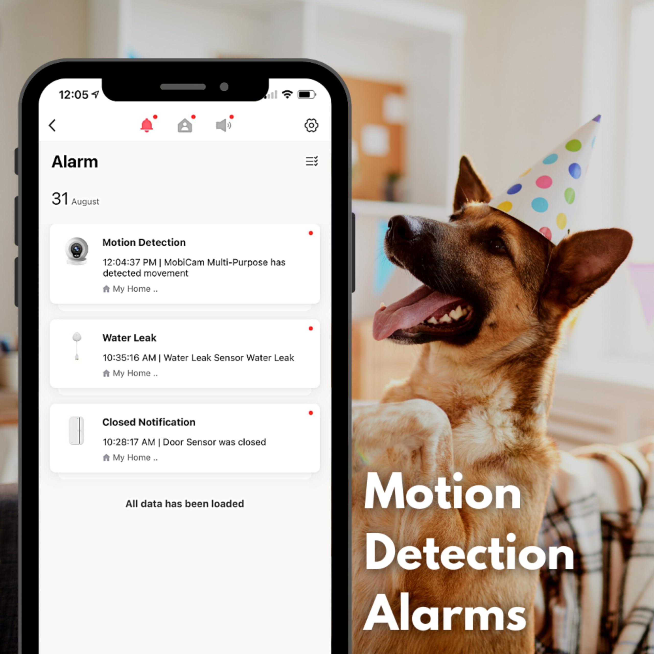 MOBI MOBI MobiCam HDX Wi-Fi Pan & Tilt Smart Pet Monitoring Camera, Pet Video Monitor, Night Vision IP Camera, Motion Detection, Full HD, Two-Way Audio, Remote View & Recording with Free Smart App