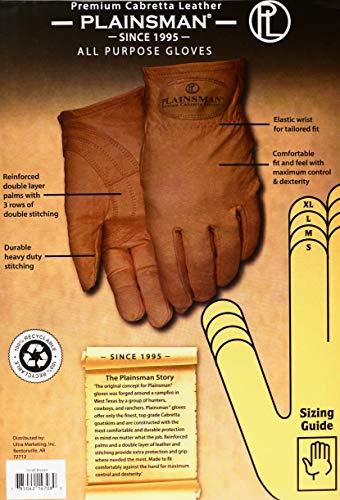 Plainsman Plainsman Cabretta Goatskin Brown Leather Gloves, 2 Pairs, Size Extra-Large
