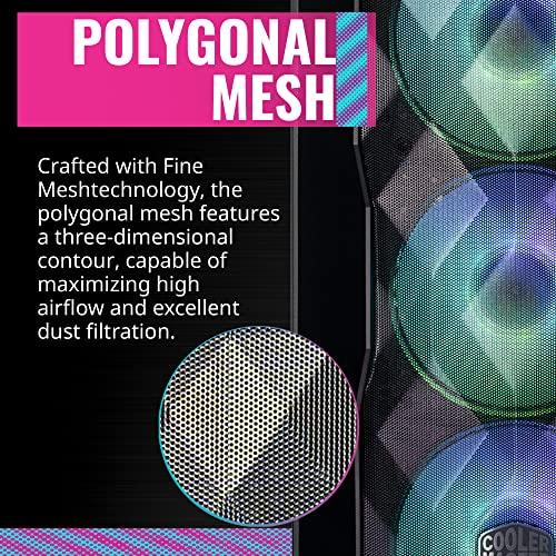 Cooler Master Cooler Master MasterBox TD500 Mesh Airflow ATX Mid-Tower with Polygonal Mesh Front Panel, Crystalline Tempered Glass, E-ATX up to 10.5", Three 120mm ARGB Lighting Fans