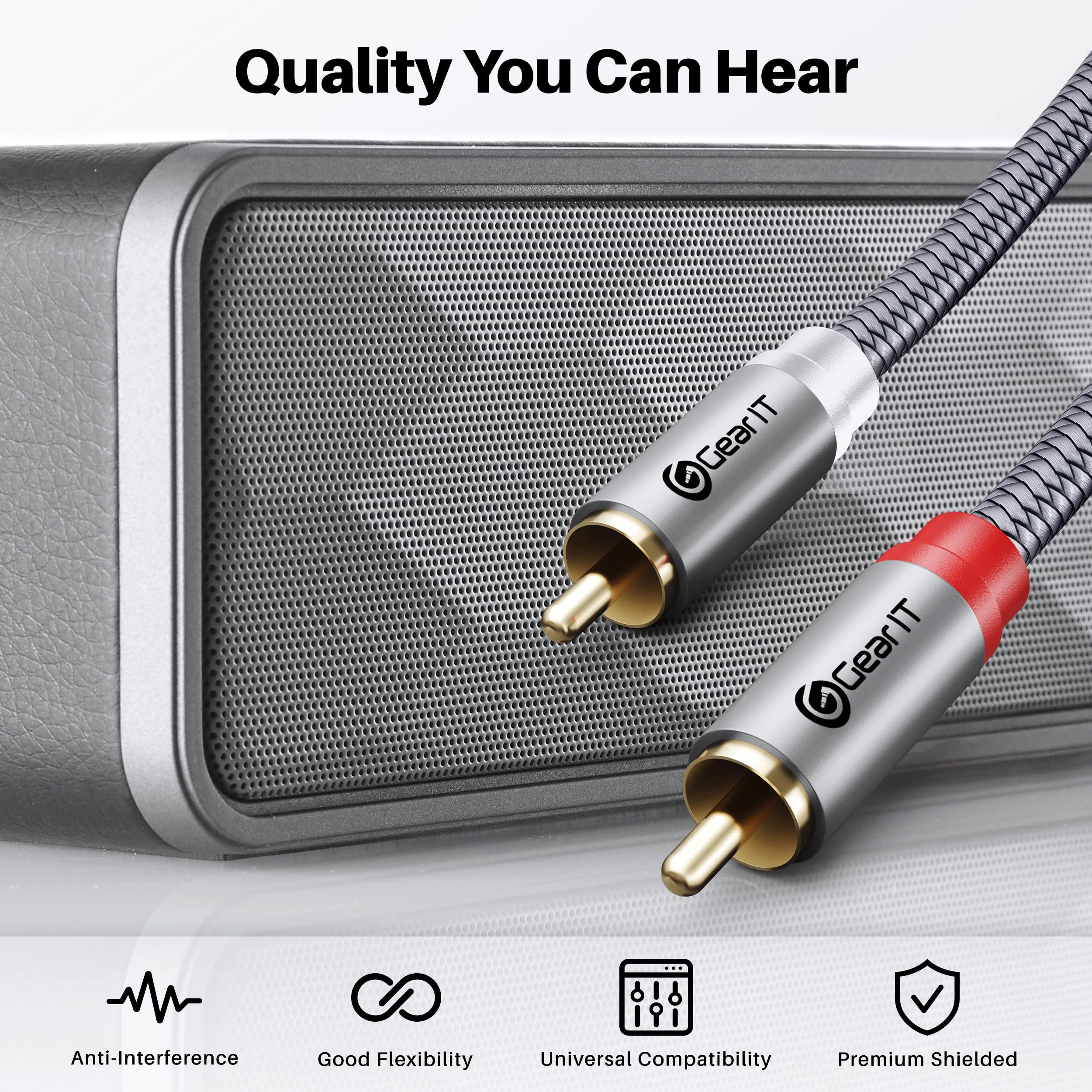 GearIT GearIT RCA Cable (3.3FT) 2RCA Male to 2RCA Male Stereo Audio Cables Shielded Braided RCA Stereo Cable for Home Theater, HDTV, Amplifiers, Hi-Fi Systems, Car Audio, Speakers, 3.3 Feet