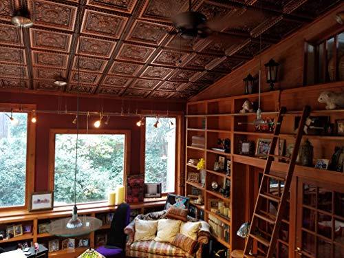 From Plain To Beautiful In Hours La Scala-Faux Tin Ceiling Tile - Antique Copper 25-Pack