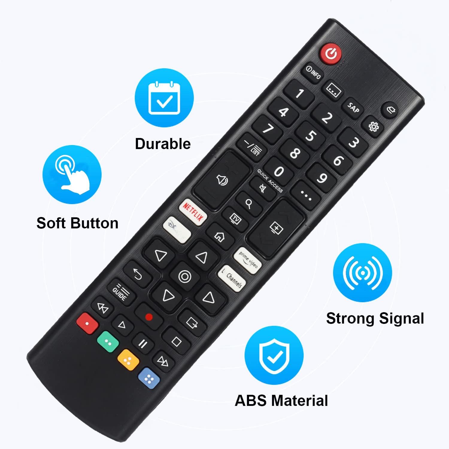 MEIWELL AKB76037601 Universal Remote Control Compatible with LG LED OLED LCD Smart TV, 4K 8K UHD HDTV Smart TV, webOS NanoCell QNED Smart TV with Netflix and Prime Video Keys [ with Batteries ]