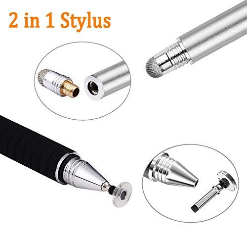 Mixoo Mixoo Smart Pen,Disc & Fiber Tip 2 in1 Series,Capacitive Stylus Tip,High Sensitivity & Precision,Stylus Pens for Touch Screens (Space Grey)