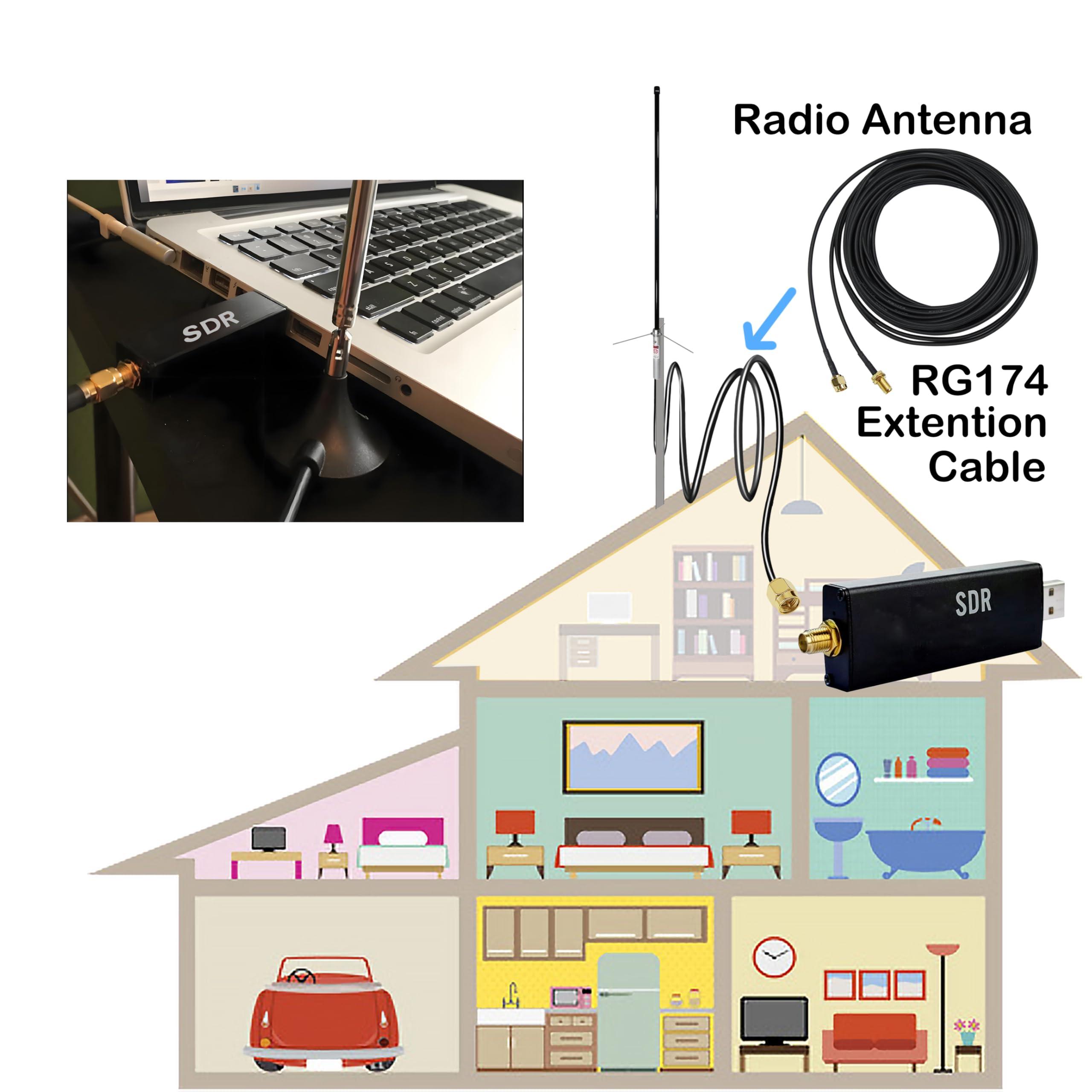DirectNine Basics SMA Extension Cable 33ft, SMA Male to Female Low Loss RG174 Coaxial Cable Extender for SDR, Wireless Security Camera, Network System, GPS LTE 4G 5G WiFi Radio Antennas