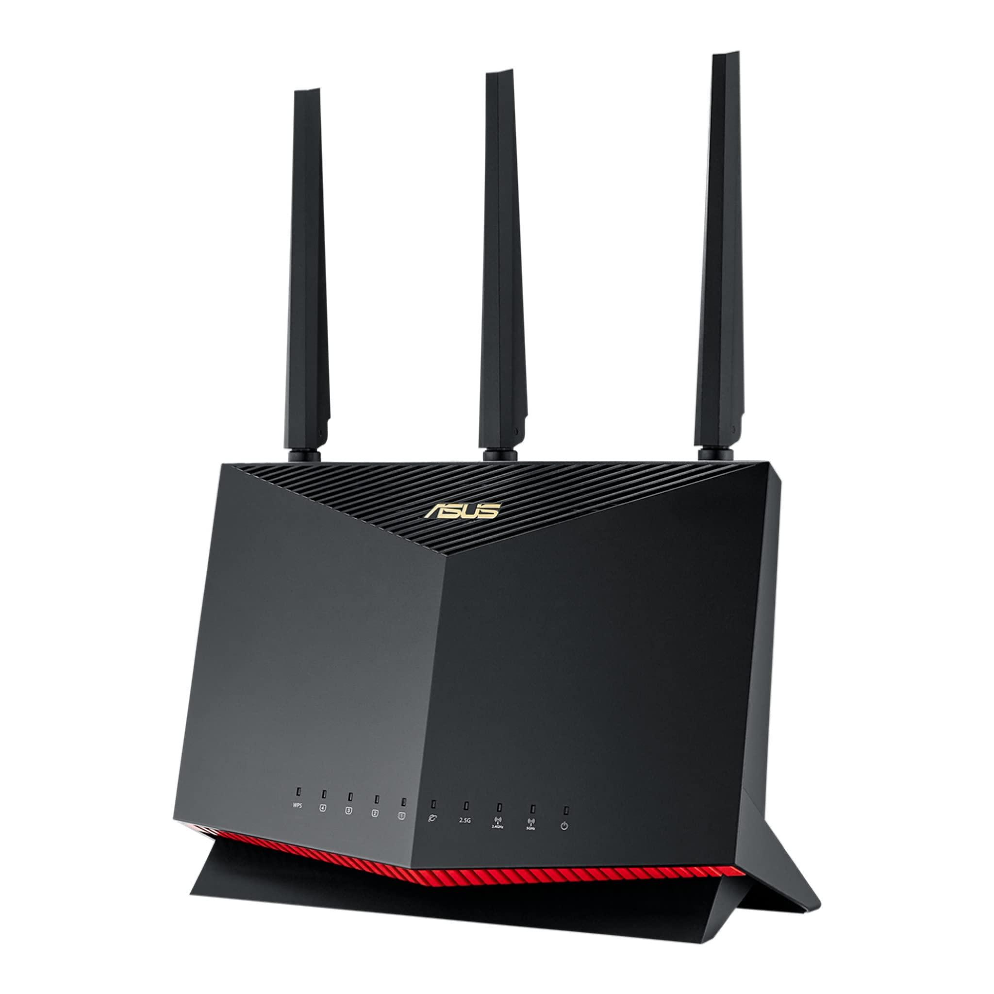 ASUS ASUS RT-AX86U (AX5700) Dual Band WiFi 6 Extendable Gaming Router, 2.5G Port, Mobile Game Mode, Port Forwarding, Subscription-free Network Security, Instant Guard, VPN, AiMesh Compatible