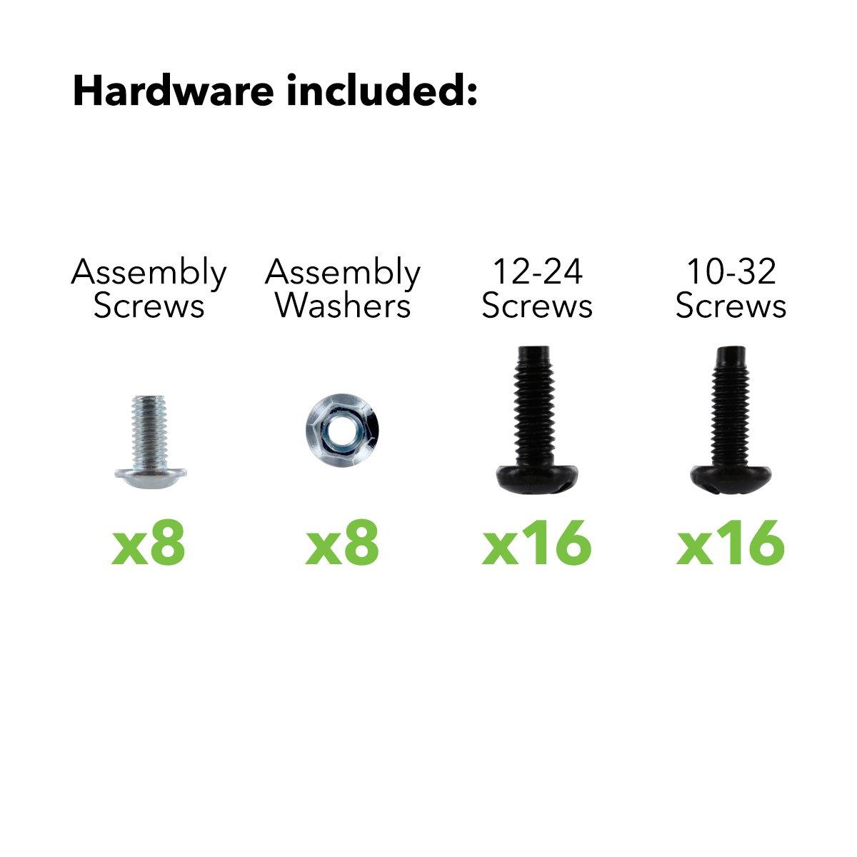 NavePoint NavePoint 1U 19-Inch Fixed 4-Post Rack Mount Server Shelf with Adjustable Depth from 18-34 Inch Black