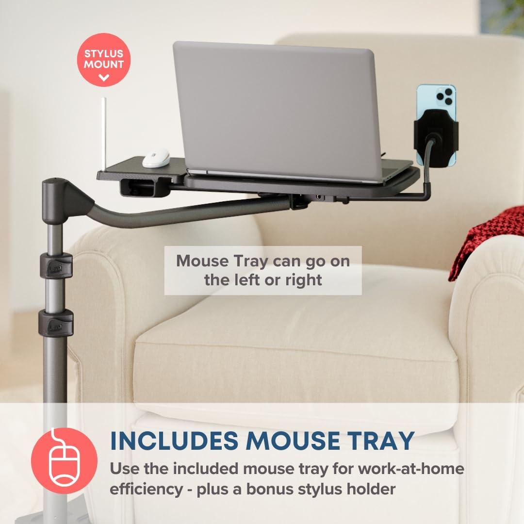 LEVO LEVO G2 V16 Mobile Laptop Stand Desk Rolling Cart with Phone Holder and Mouse Tray