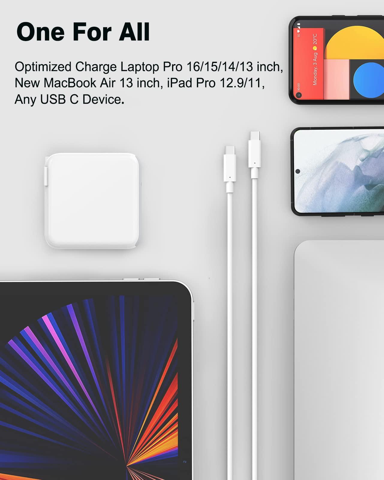 IFEART Charger for MacBook Pro 10FT, 96W USB C Charger Power Adapter for MacBook Pro 16, 15, 14, 13 inch 2024, 2023, 2022 2021, 2020, M1 M2 M3 MacBook Air, LED, 100W USB-C Cable Charging as Fast as MagSafe 3