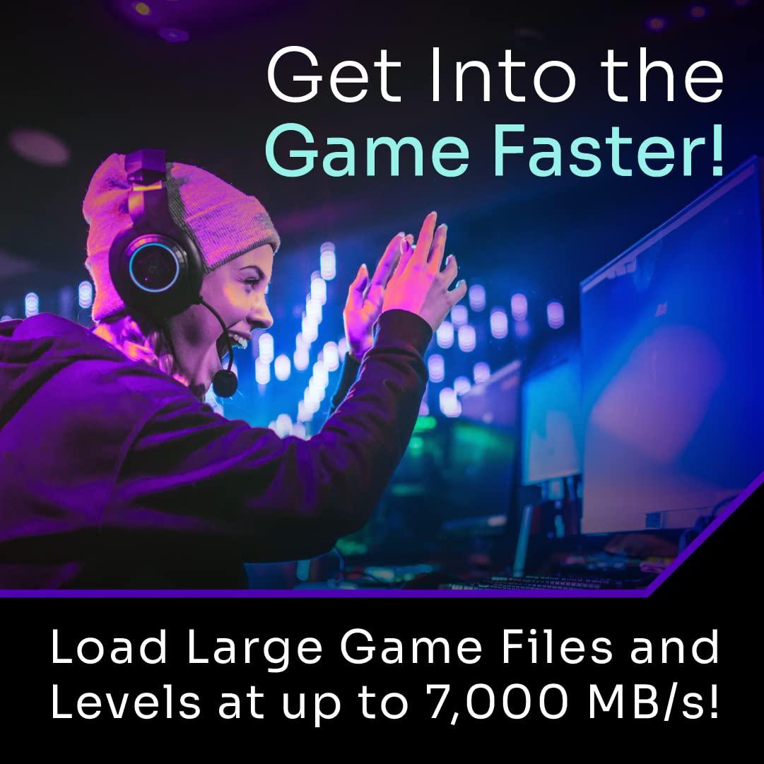 Solidigm Solidigm P44 Pro Series 2TB PCIe GEN 4 NVMe 4.0 x4 M.2 2280 3D NAND Internal Solid State Drive, Read/Write Speed up to 7000MB/s and 6500MB/s, SSDPFKKW020X7X1