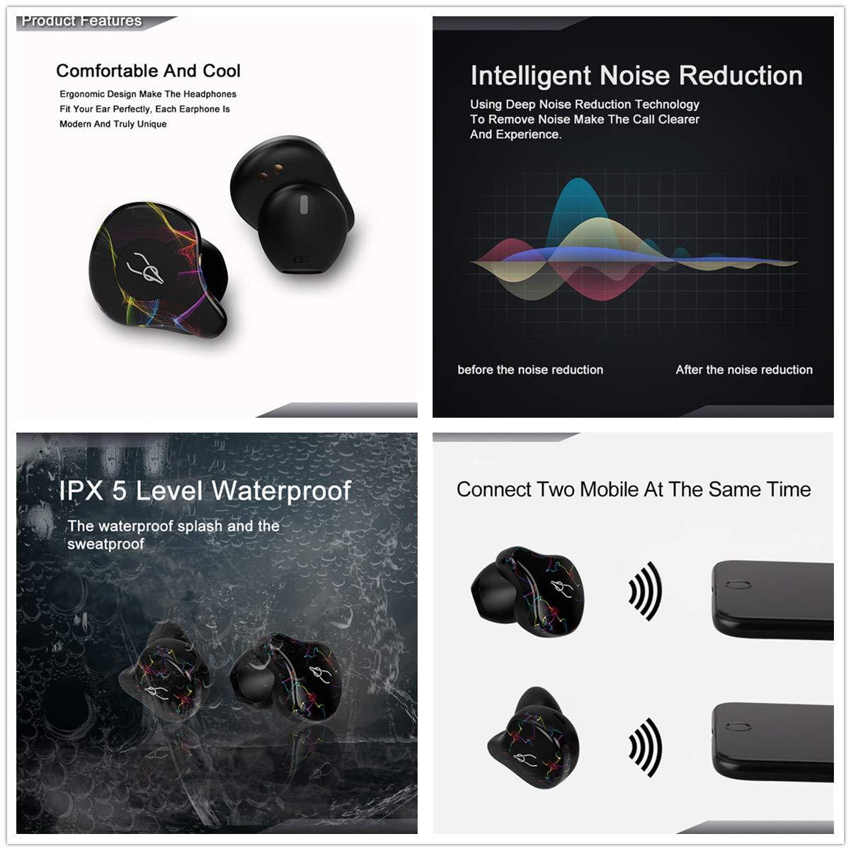 Tuanzi Sabbat X12 PRO 3D Clear Sound True Wireless Earbuds Blutooth 5.0 TWS Stereo Earphones A week's Endurance with Built-in Mic and Charging Case for iPhone Samsung iPad Android (12 Blooming)