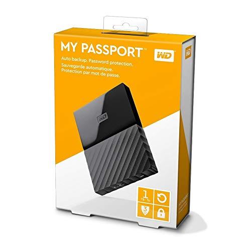 Western Digital WD 1TB Black My Passport Portable External Hard Drive - USB 3.0 - WDBYNN0010BBK-WESN