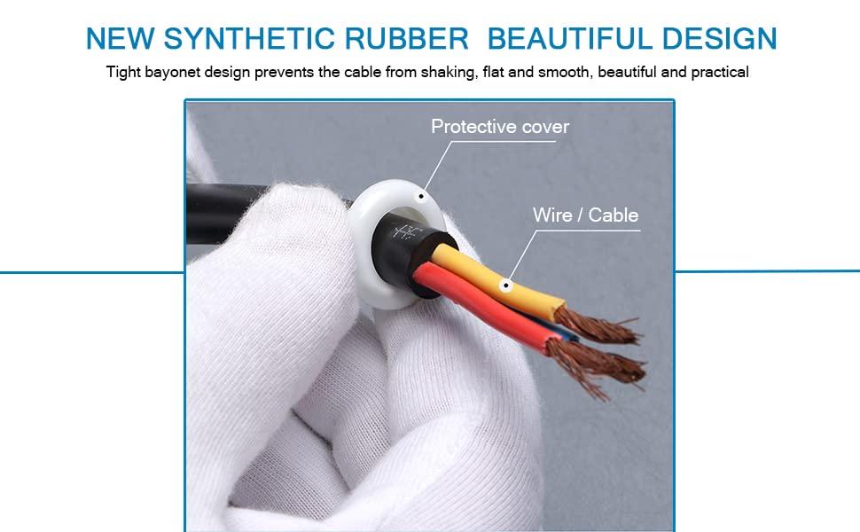 Juvielich Juvielich Rubber Grommet 50Pcs 7mm Inner Dia Oil Resistant Armature Rubber Grommets for Wiring Cable White