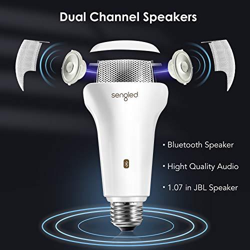 Sengled Sengled Solo JBL Speaker Light Bulb Dual Channel Dimmable LED Light App Controlled 45W Equivalent E26 Smart Timing Music Bulb, Compatible with Alexa via Bluetooth Connection