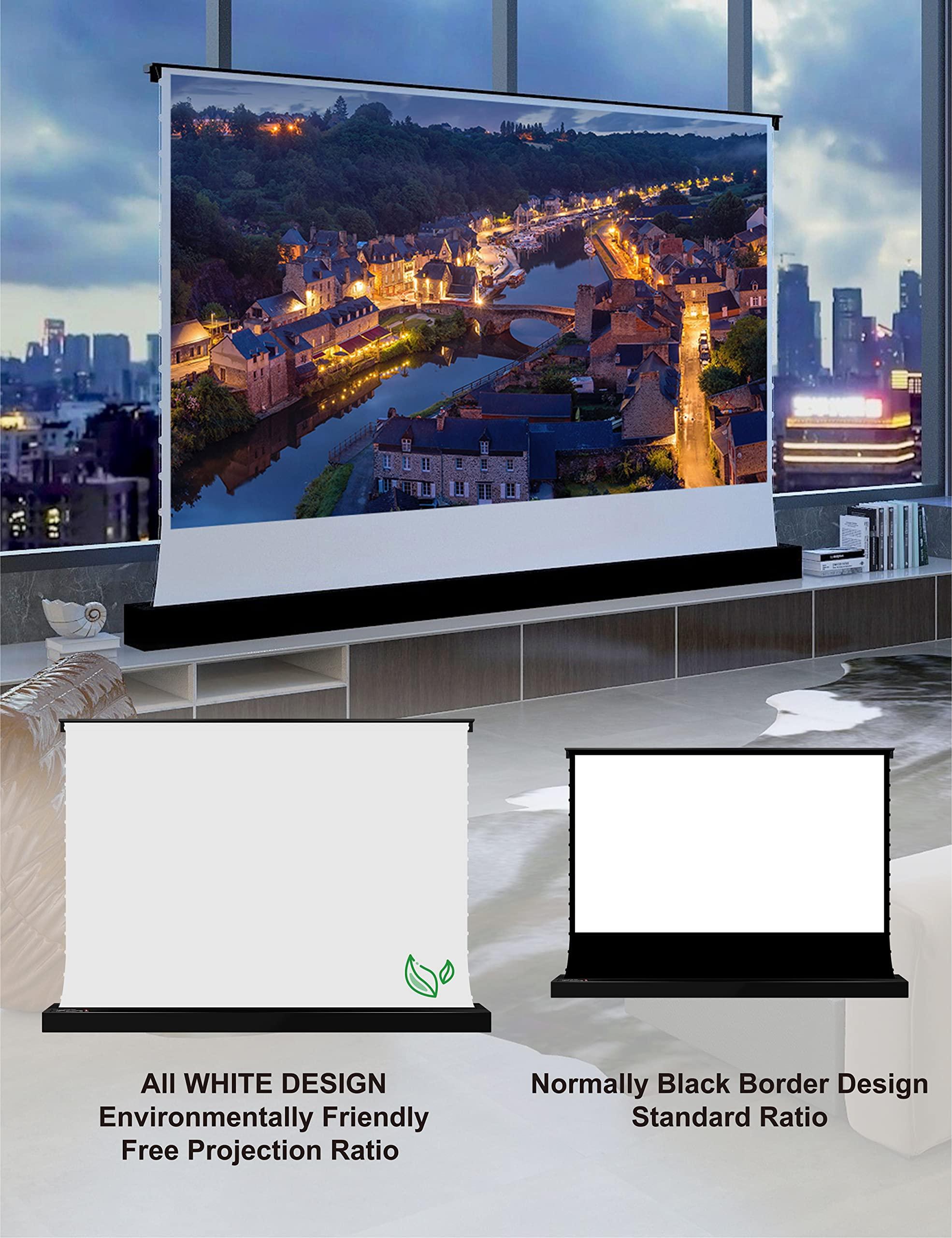 VIVID STORM SINCE 2004 VIVIDSTORM-Projector Screen Portable Folding Stand Indoor Tension Floor Screen 4k HD All White Cinema, 4K/3D/UHD Gaming/Home Cinema,Compatible with Normally Projector,VSDSTWA92H