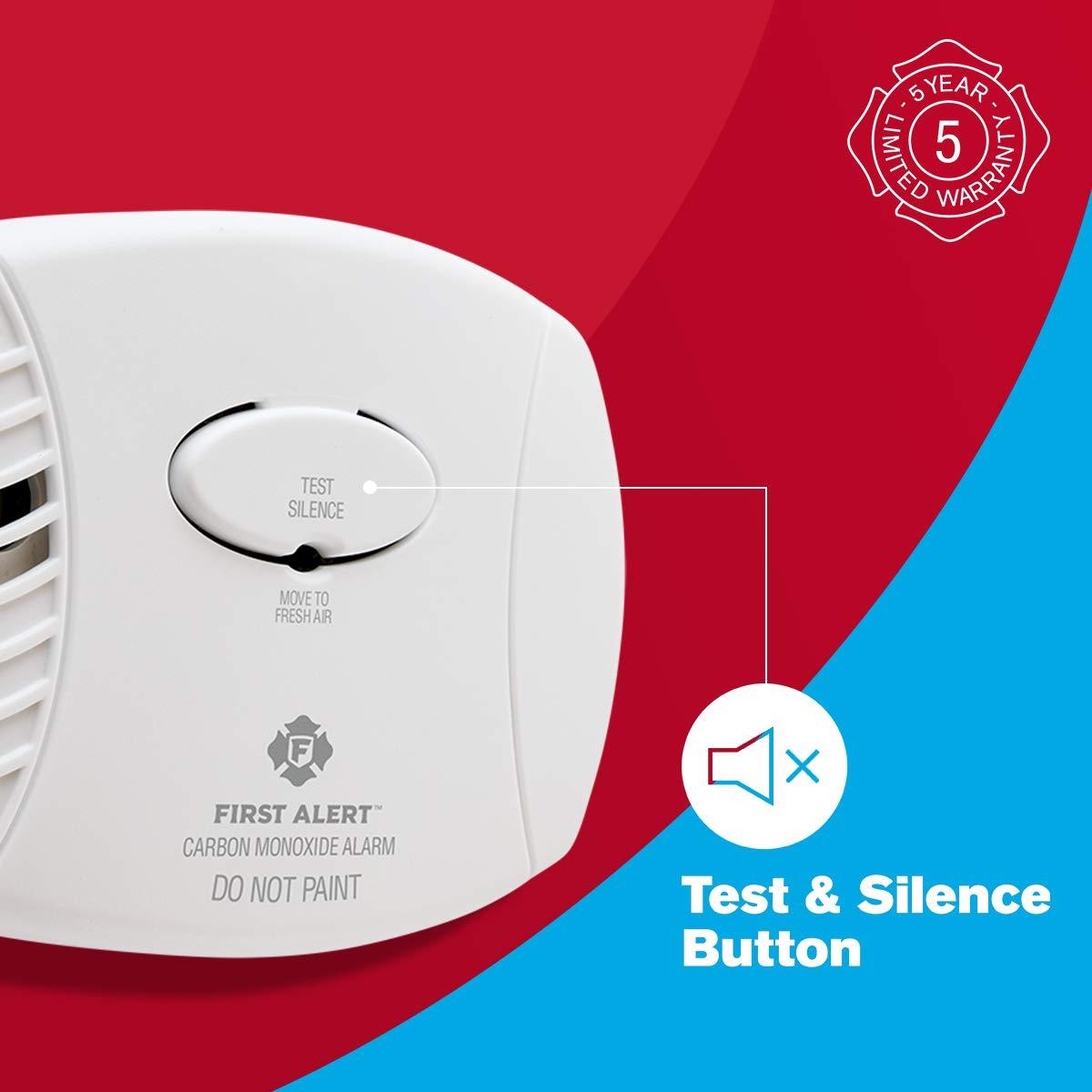 FIRST ALERT First Alert CO400 Carbon Monoxide (CO) Detector, Battery Operated Alarm, 1-Pack