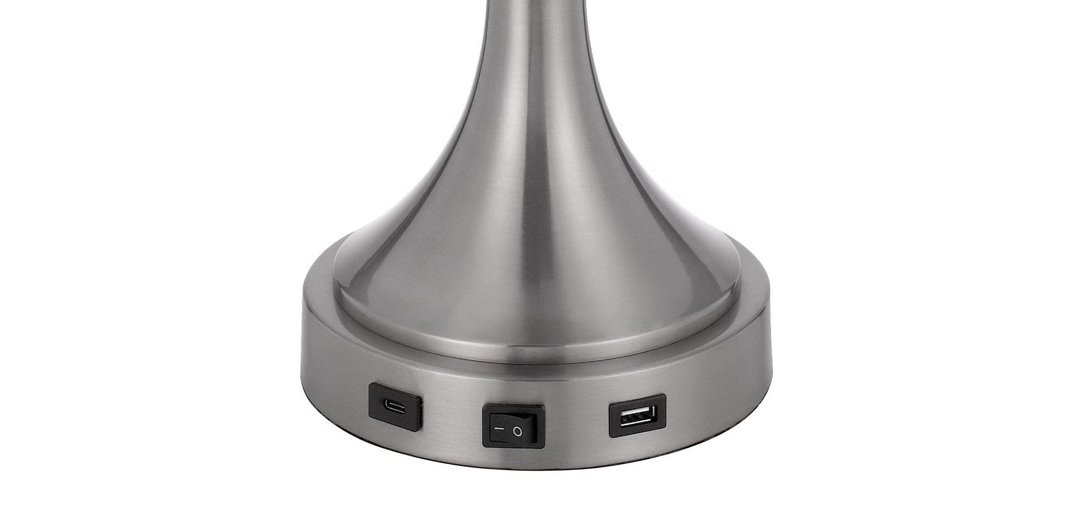 Cal 40W x 2 Mushroom Cloud Metal Desk lamp with 1 USB and 1 Type C USB Charging Ports