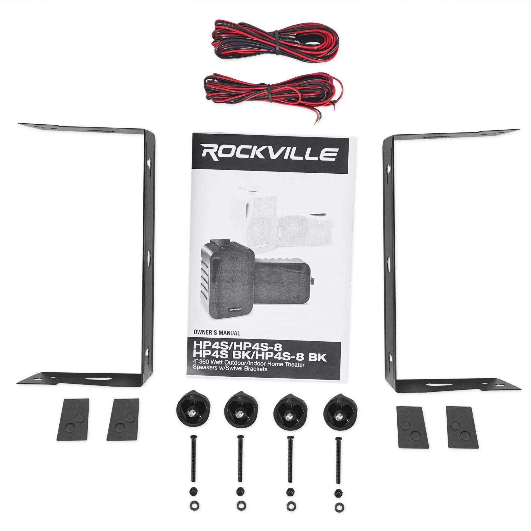 Rockville Rockville 10 HP4S Black 4" Outdoor/Indoor Home Theater Patio Swive Speakers