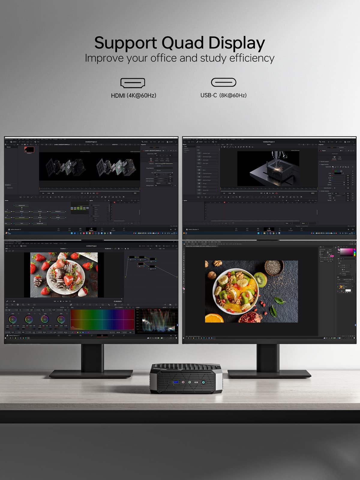 MINISFORUM MINISFORUM HX99G Neptune Mini PC AMD Ryzen 9 6900HX 64GB DDR5 RAM 1TB SSD AMD Radeon RX 6600M Mini Computer Wi-Fi 6E/BT5.2, 2xHDMI / 2X USB4 Port, 2X Slot PCIe/SATA SSD, 5X USB3.2 Port for Gaming