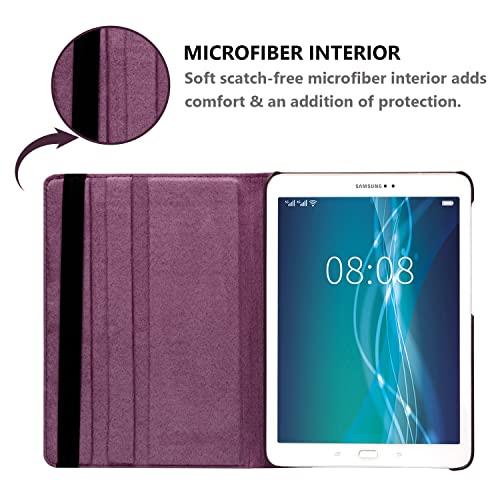 R.SHENGTE Case for Samsung Galaxy Tab S2 9.7 inch (SM-T810 T813 T815 T817 T818 T819), 360 Degree Rotating Stand Case Smart Protective Cover, Bonus Stylus Pen,Screen Film (Purple)