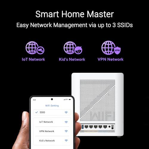 ASUS ASUS ZenWiFi BQ16 Pro Quad-Band WiFi 7 Mesh Router (2 Pack), up to 8000 sqft, 2X 10G Ports Each, Smart Home Master with Multi-SSID, VPN & Parental Controls, Subscription-Free Security, AiMesh