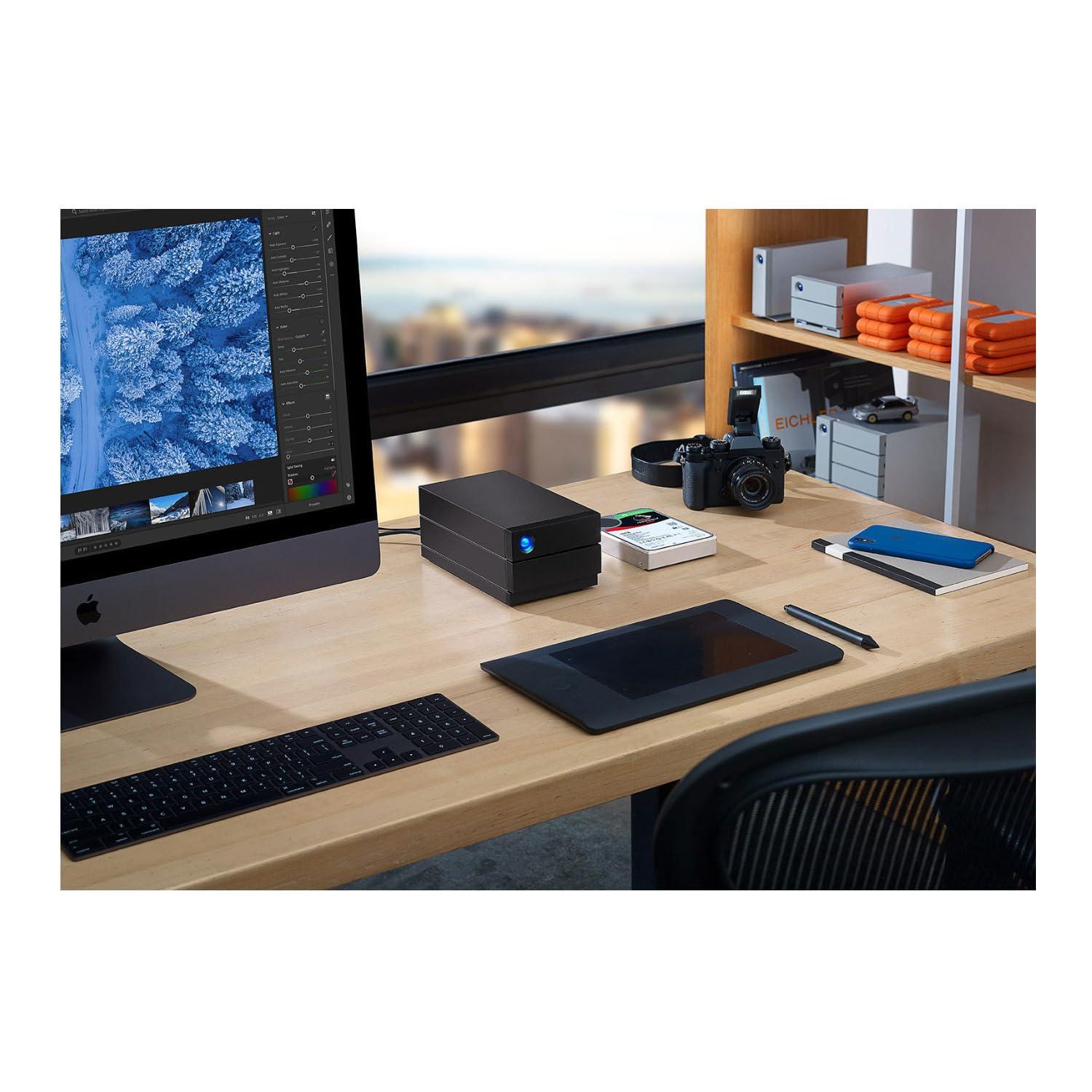 LaCie LaCie 2big RAID 28TB External Hard Drive Desktop HDD USB-C, 7200 RPM Enterprise Class Drives, for Mac and PC Desktop, Rescue Services (STHJ28000800)